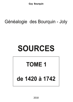 SOURCES – TOME 1 – 1420 A 1742